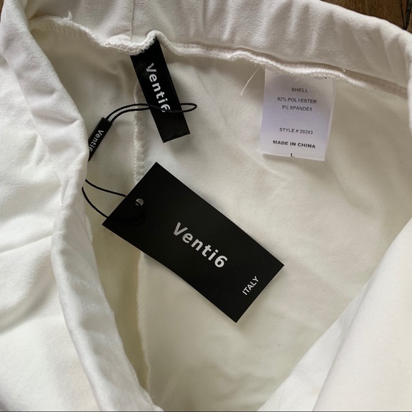 Venti6 Cream Faux Suede Leggings - Picture 5 of 9